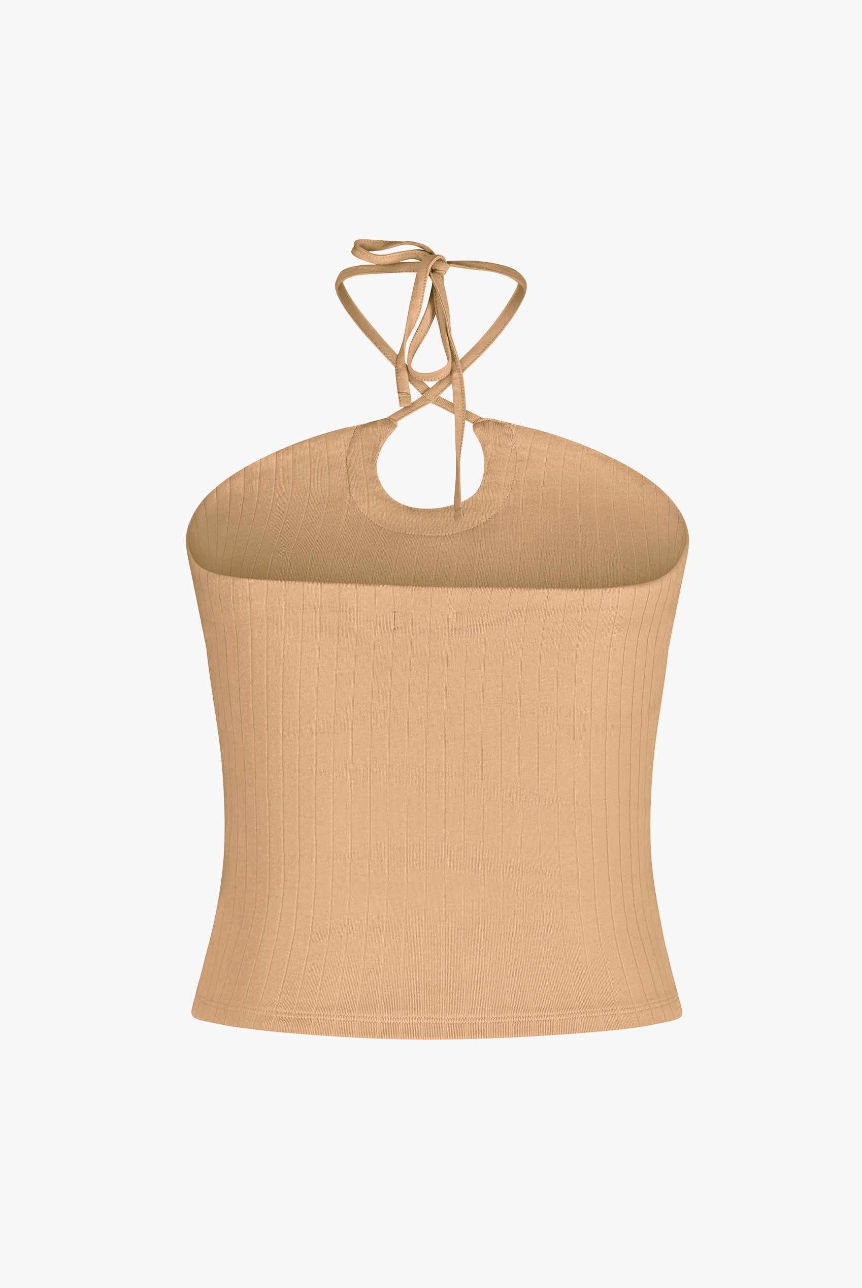 Halter Neck Ribbed Cami Vest Top