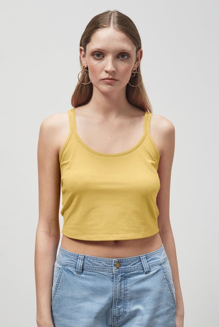 Brown Cross Back Crop Cami