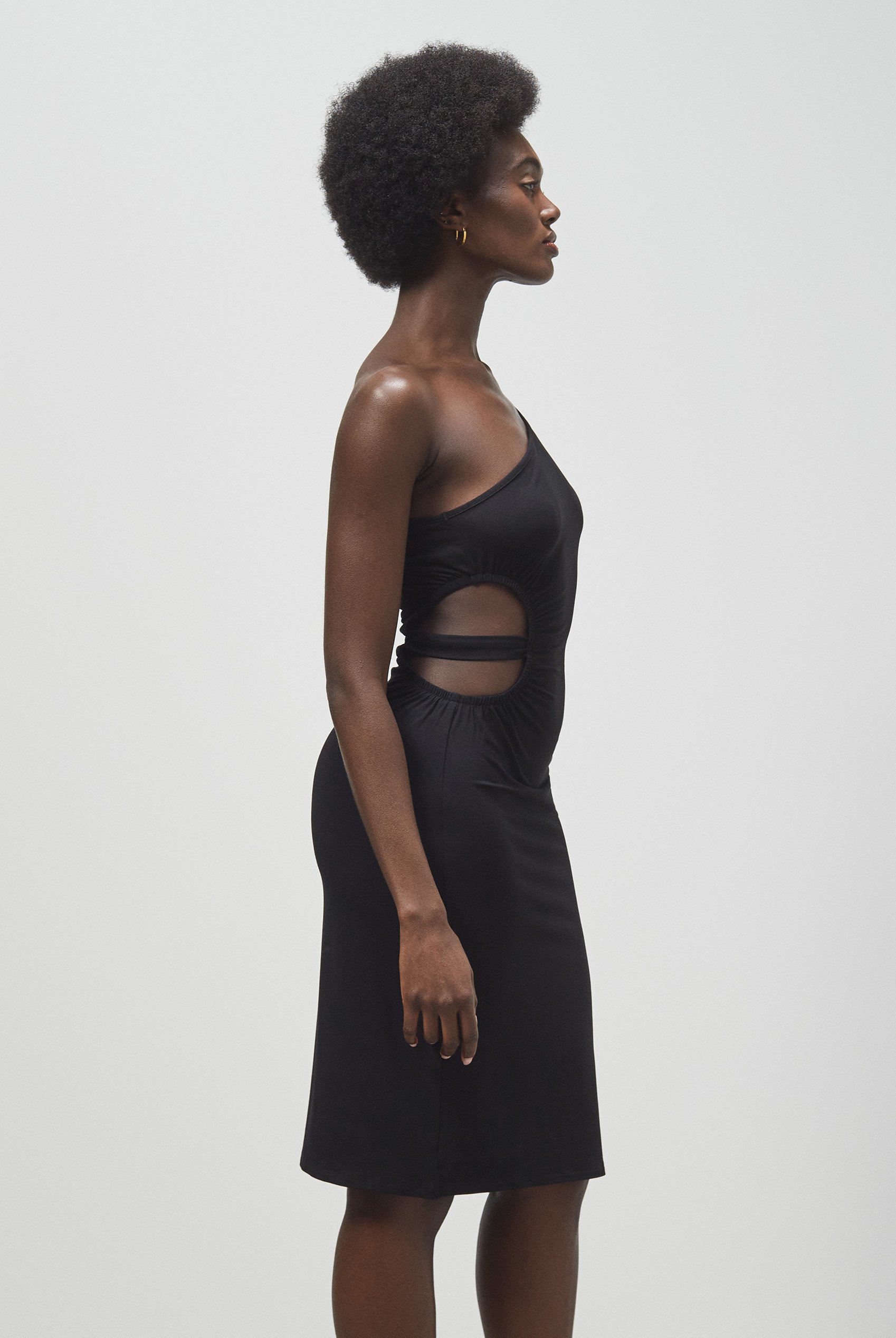 Asymmetric Neck Line Dress