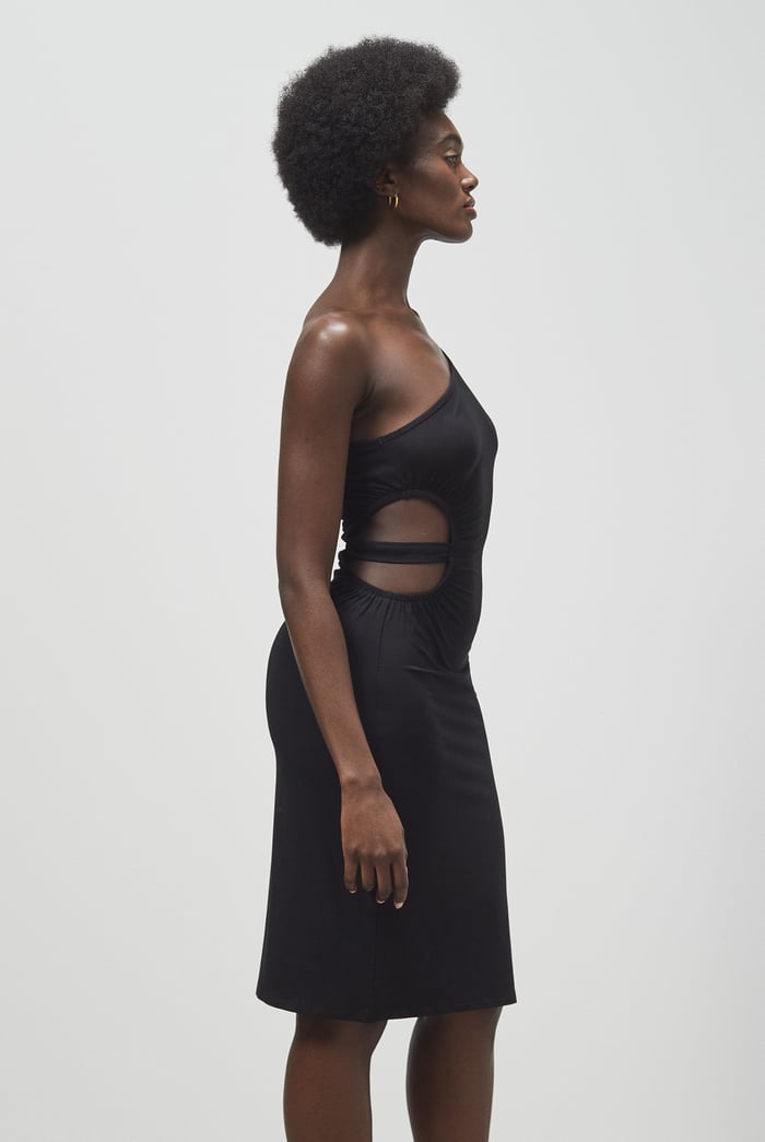 Asymmetric Neck Line Dress