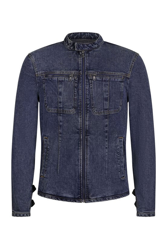 Men's Indigo Biker Denim Jacket