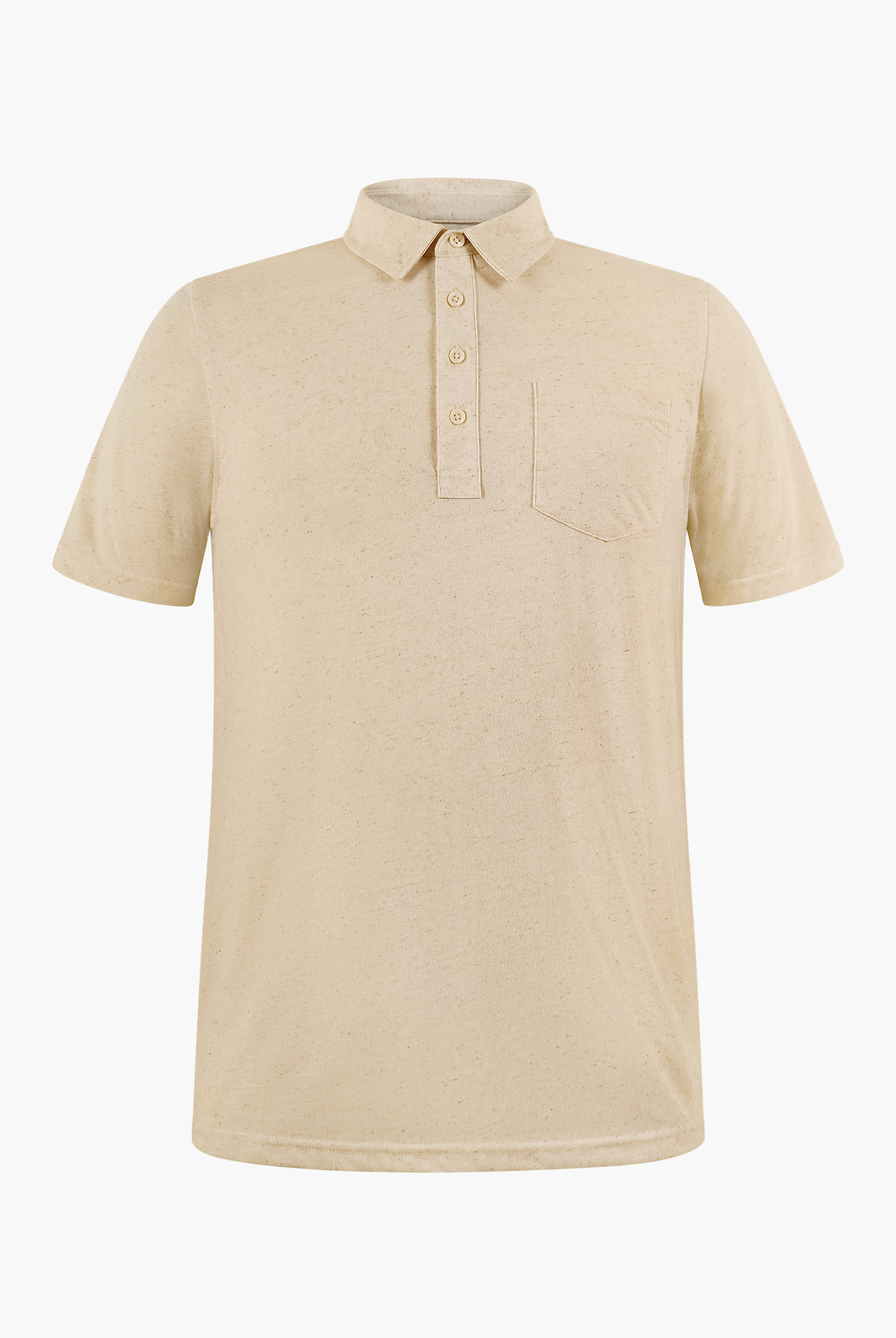 Linen Blended Solid Short Sleeve Polo Shirt's