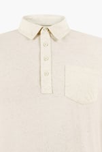 Linen Blended Solid Short Sleeve Polo Shirt's