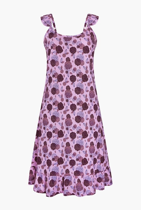 Women's Pink Jersey Cami Nightdress With Frill Detailing