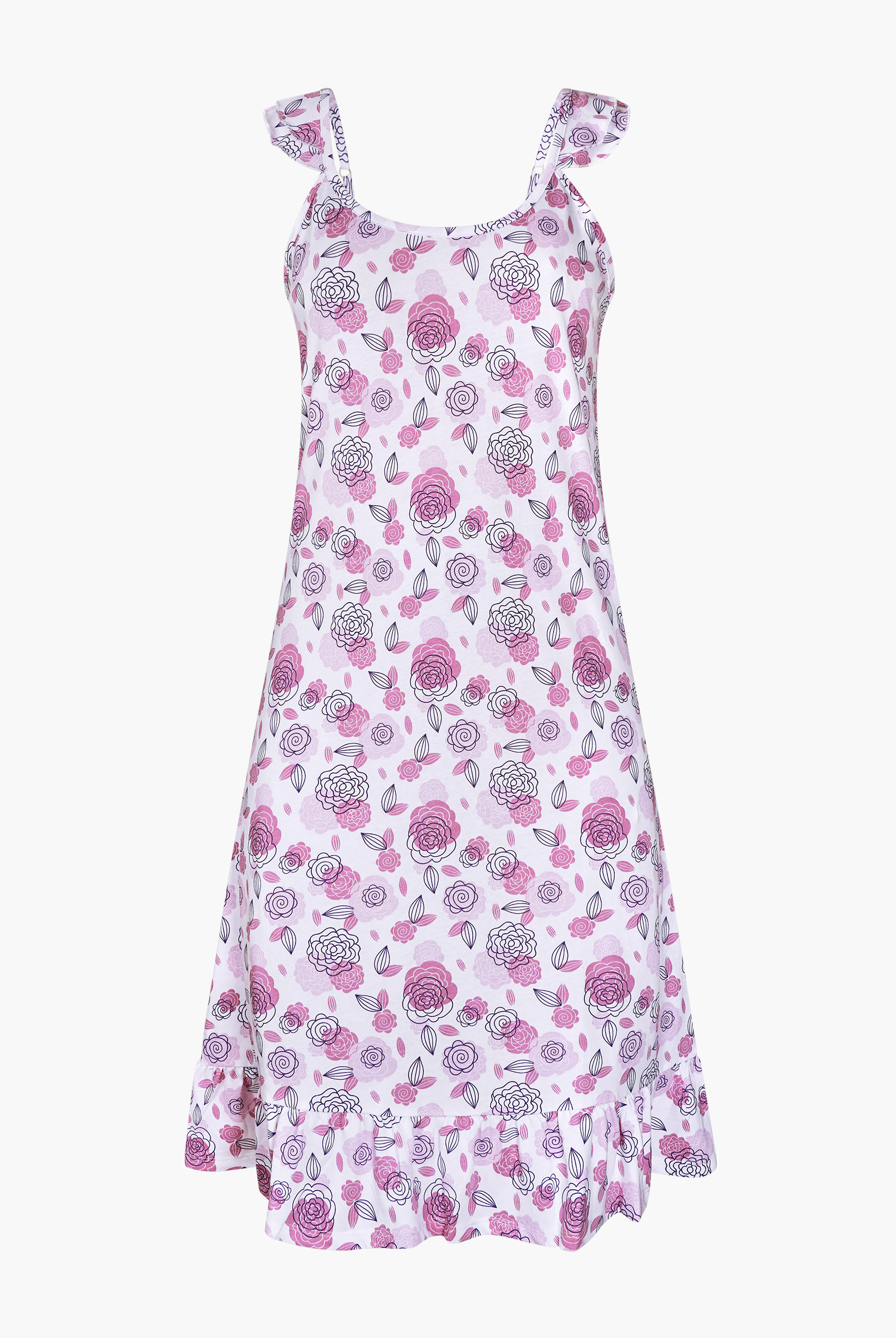 Women's Jersey Cami Nightdress With Frill Detailing