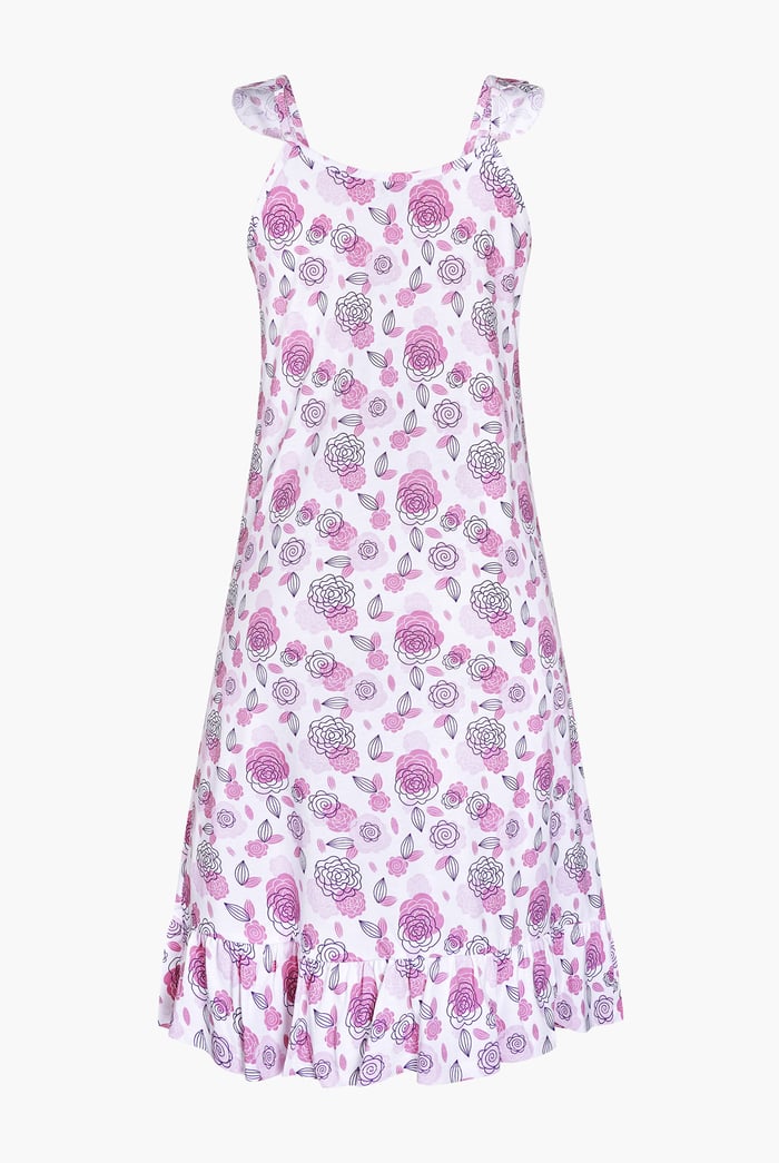 Women's Jersey Cami Nightdress With Frill Detailing