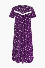 Butterfly Printed S/S Nightwear With Lacetrims