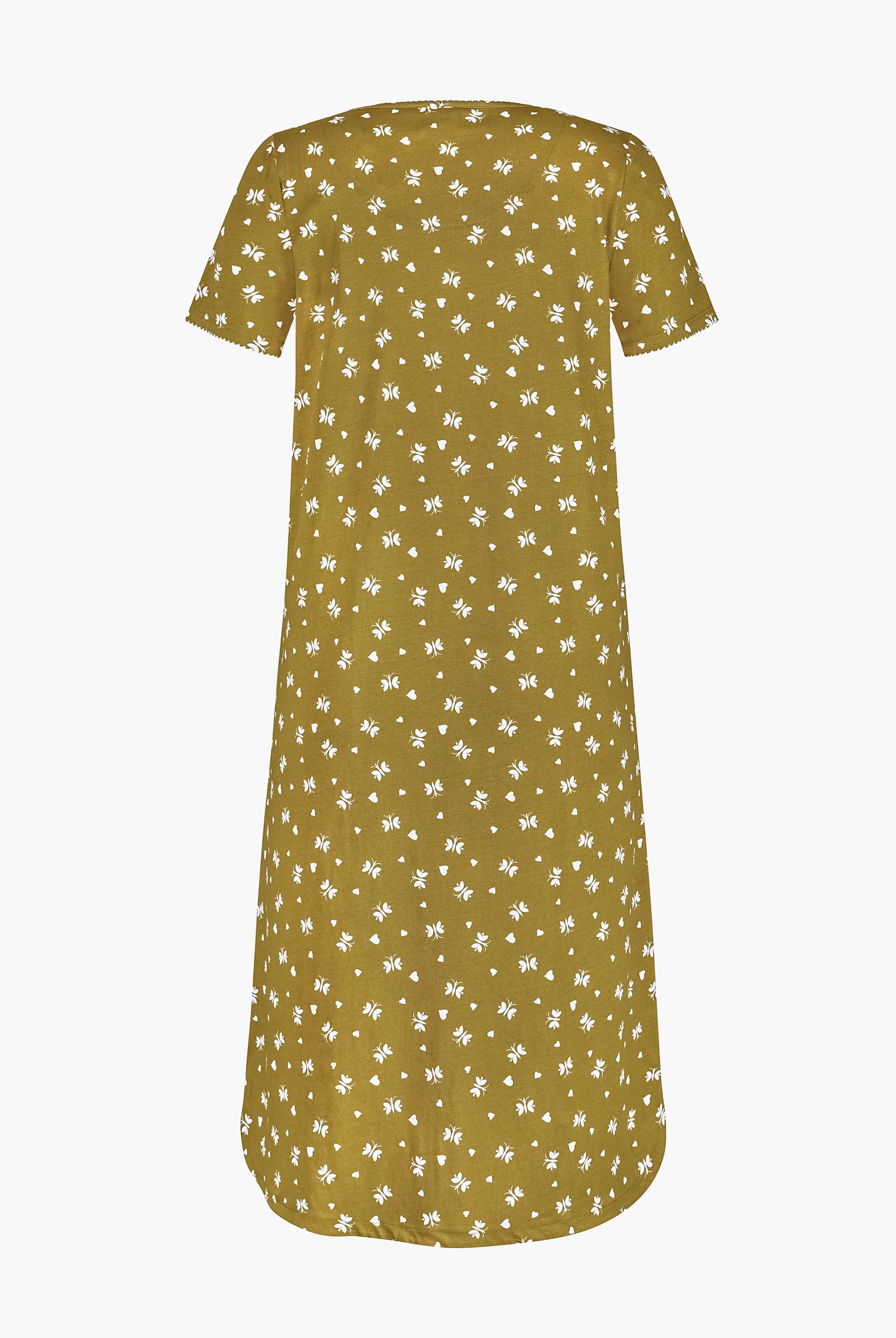 Butterfly Printed S/S Nightwear With Lacetrims