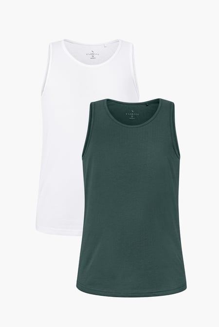 Men's Grey/Black Cotton Jersey Vest 2 PCs  Pack