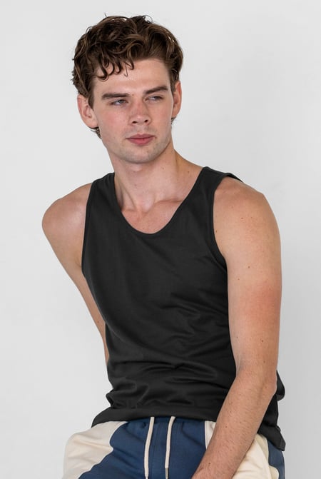 Men's Grey/Black Cotton Jersey Vest 2 PCs  Pack