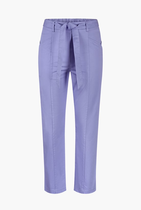 Women's Cotton Stretch Woven Trouser With Waist Belt