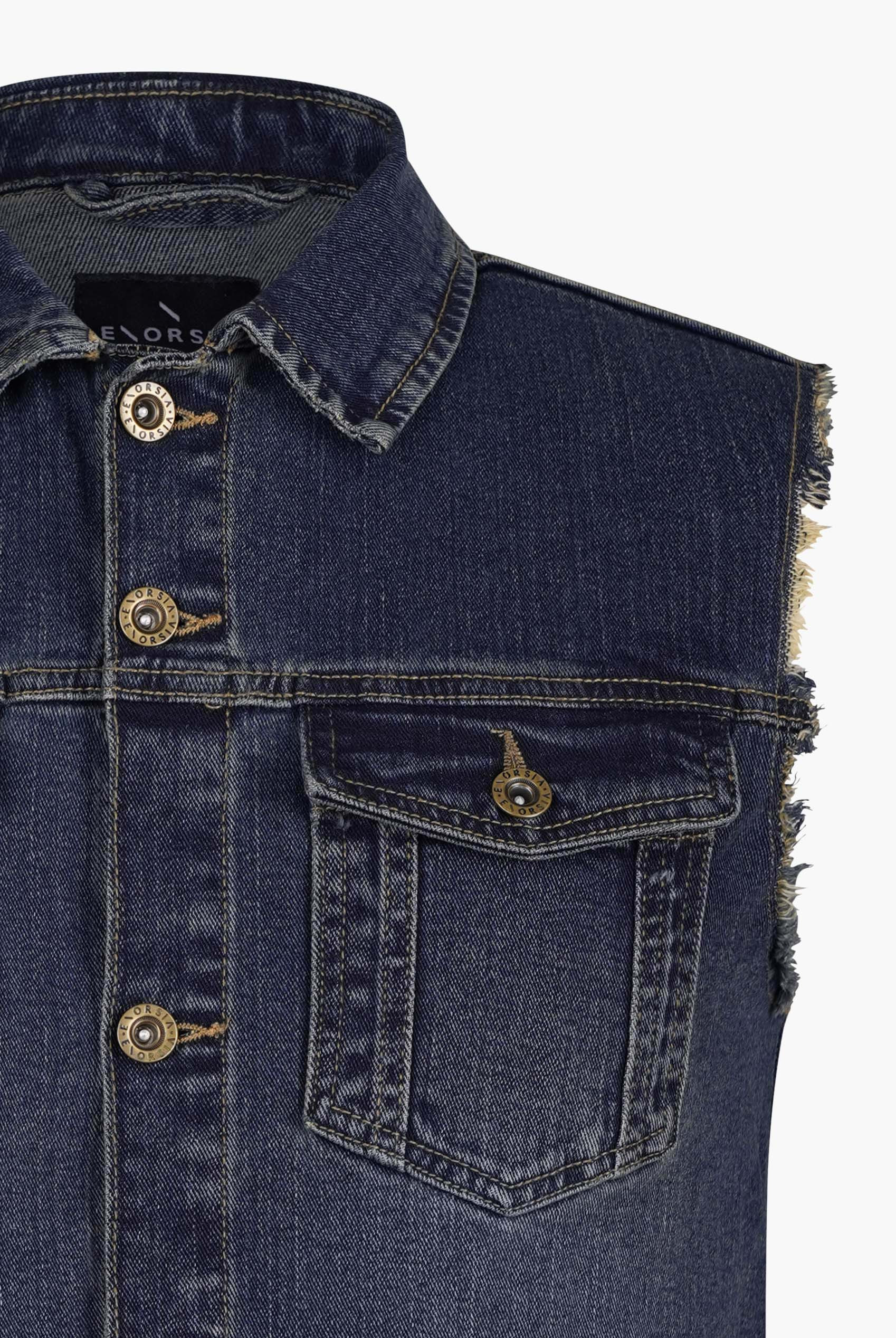 Regular Fit Stretch Denim Sleeveless Jacket