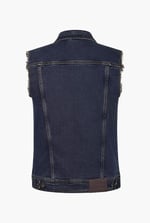 Regular Fit Stretch Denim Sleeveless Jacket