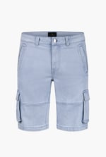 Light Blue Stretch Denim Cargo Shorts