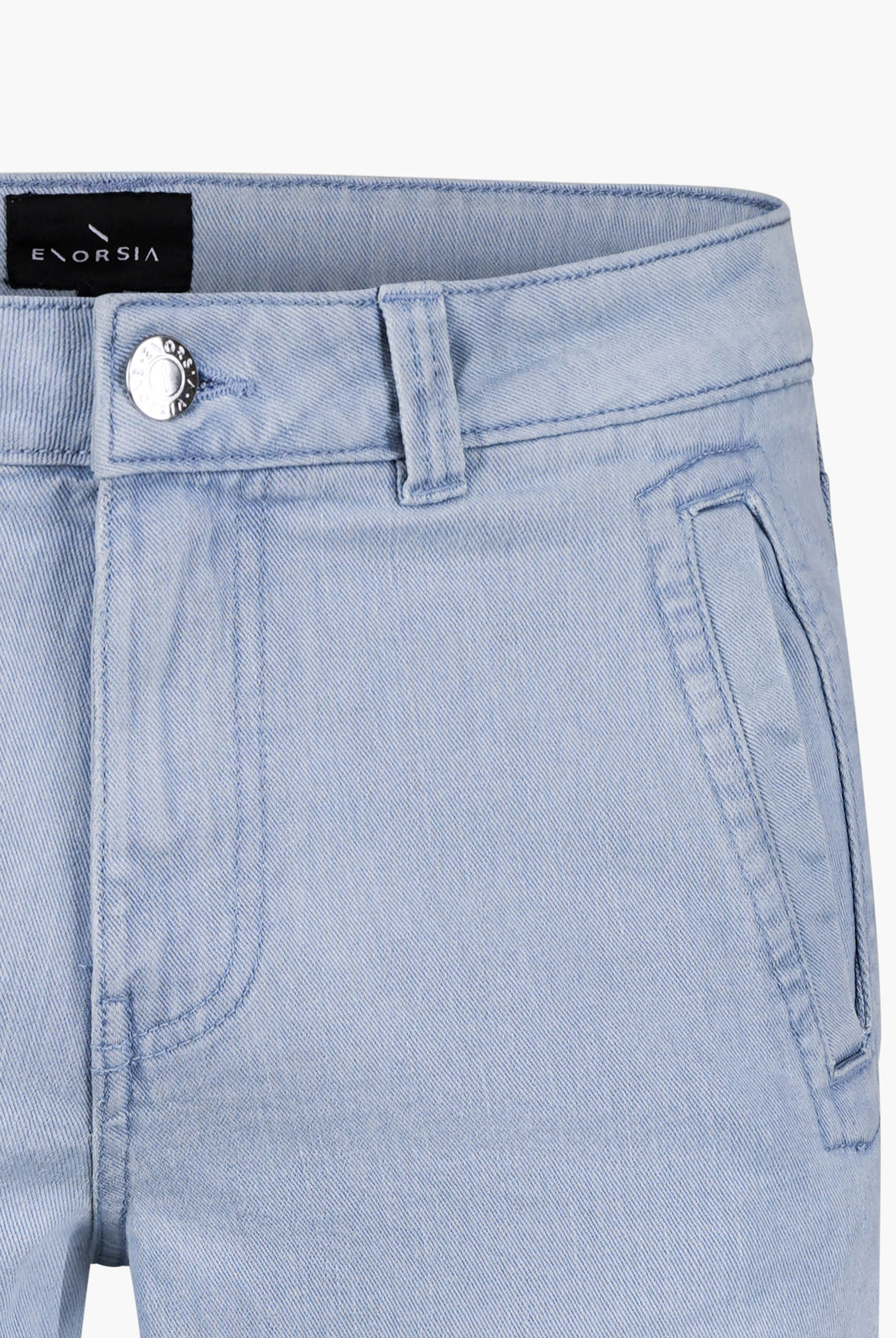 Light Blue Stretch Denim Cargo Shorts