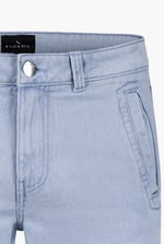 Light Blue Stretch Denim Cargo Shorts