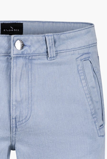 Light Blue Light Blue Stretch Denim Cargo Shorts