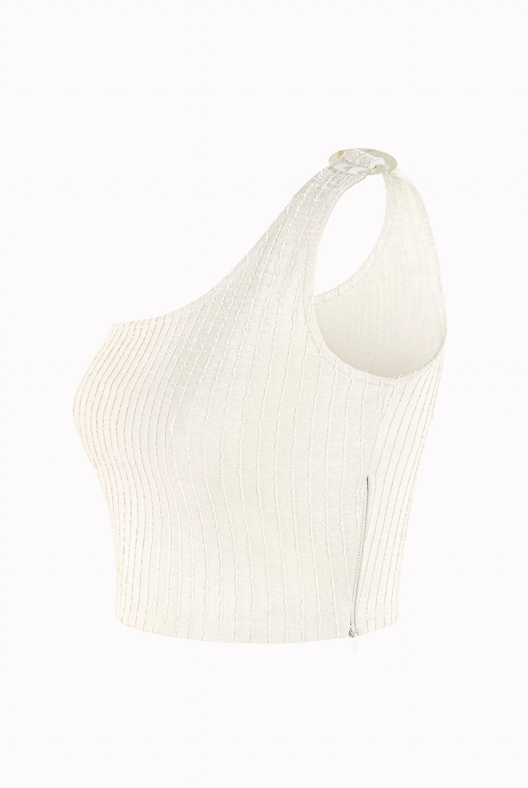 One Shoulder Crop Vest Top