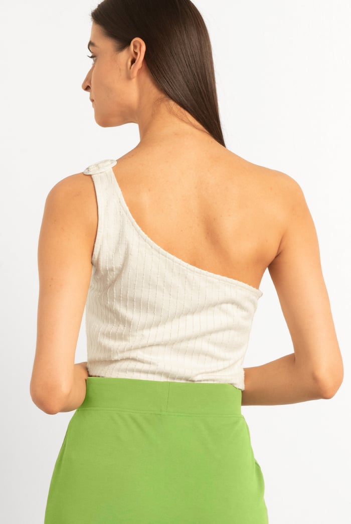 One Shoulder Crop Vest Top