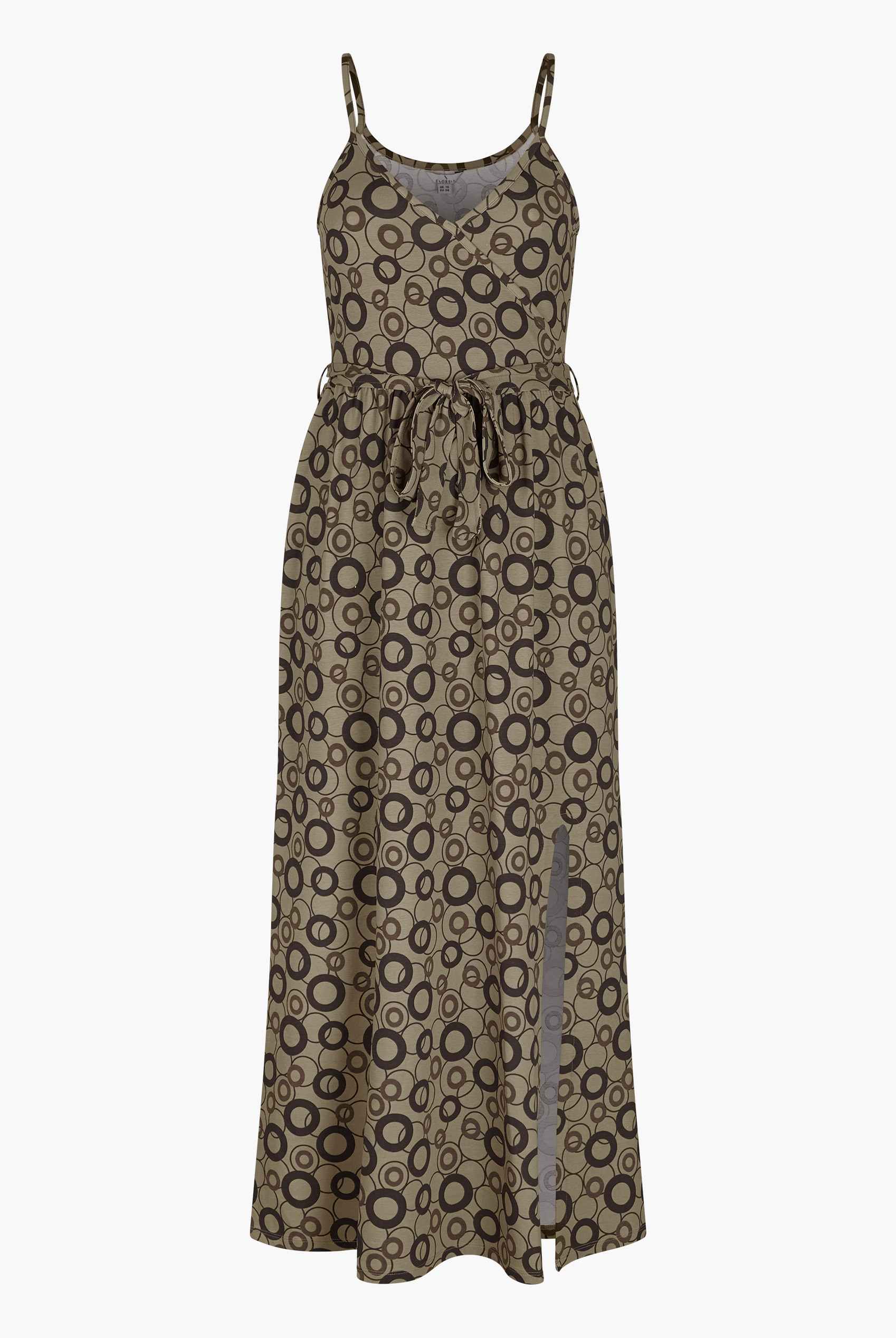 Geo Printed Jersey Wrap Front Maxi Dress