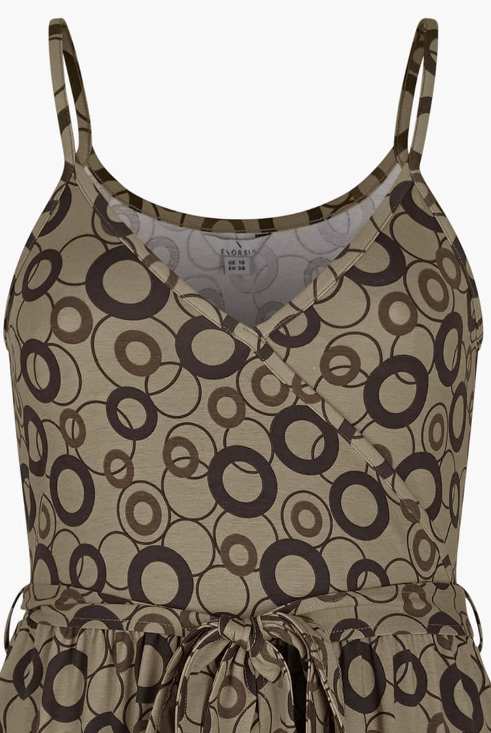 Geo Printed Jersey Wrap Front Maxi Dress