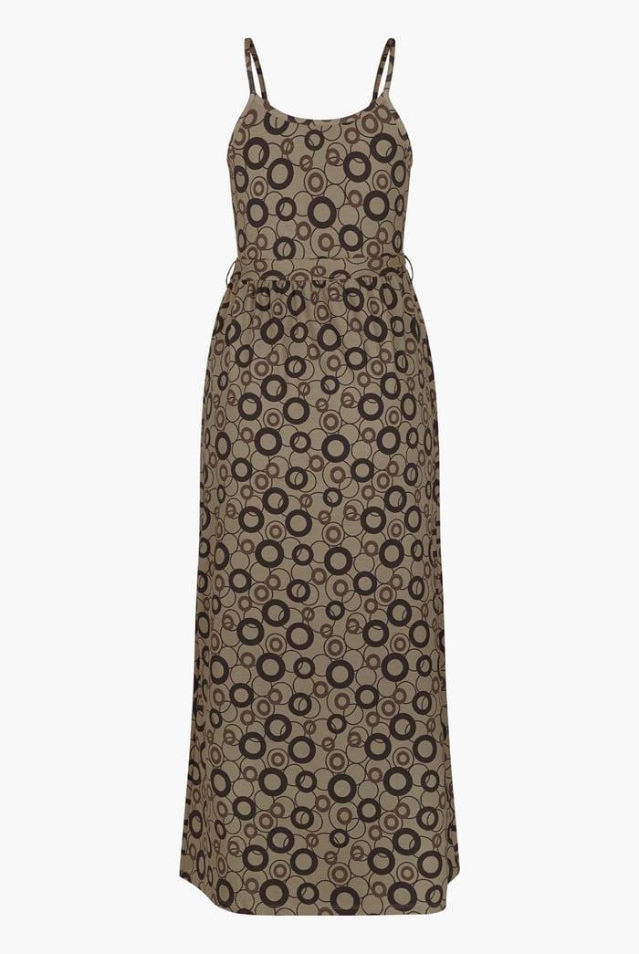 Geo Printed Jersey Wrap Front Maxi Dress