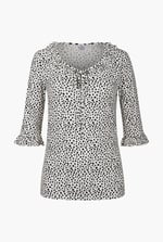 Women's Polka Dot  Prints  Frill Neck Jersey Blouse