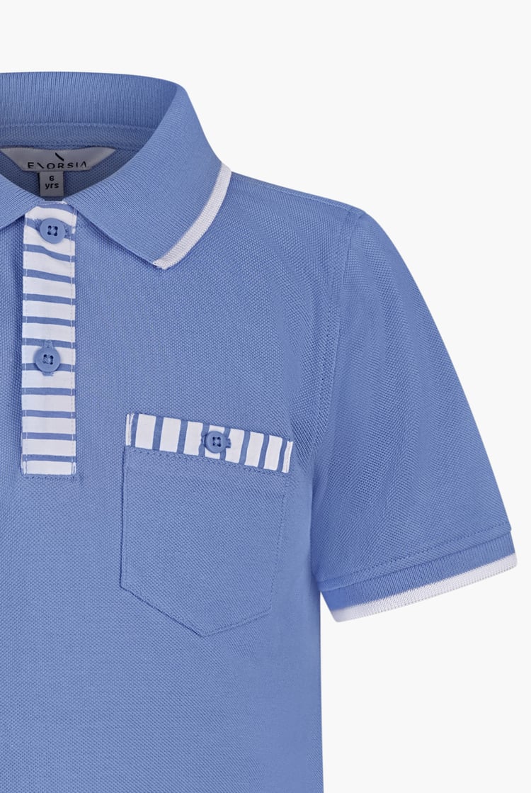 Boy's  Stripe Detailed Short Sleeves Polo Shirt (6yrs-11yrs)