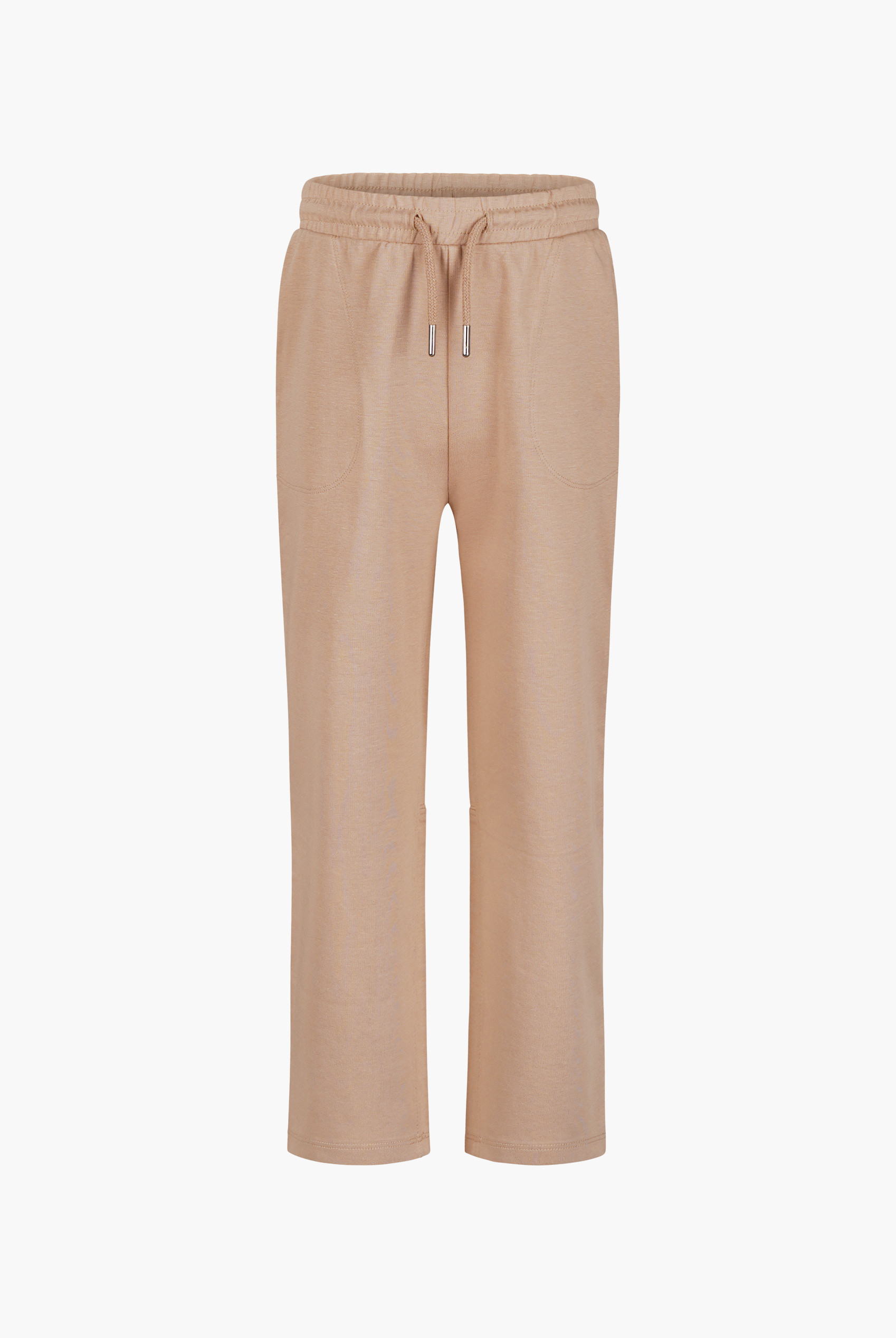 Boys Beige Drawstring Waist Pull-On Jersey Trousers
