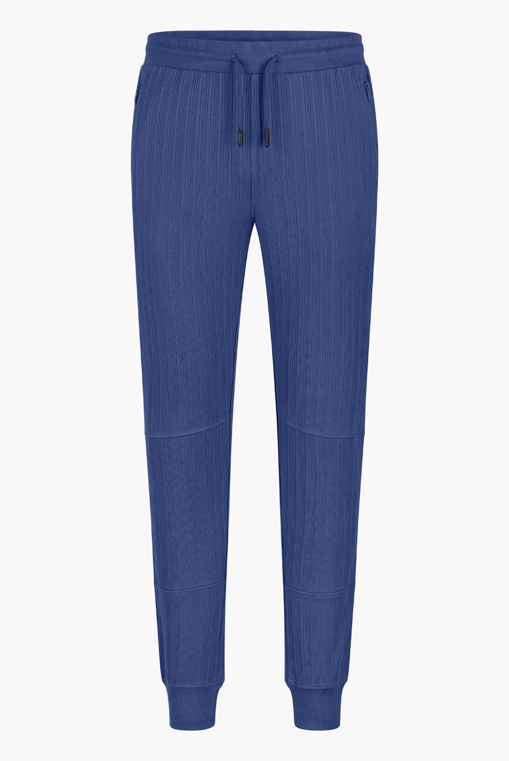 Ribbed Jersey Slim Fit Zip Pockets Joggers