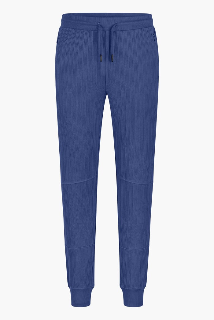 Ribbed Jersey Slim Fit Zip Pockets Joggers