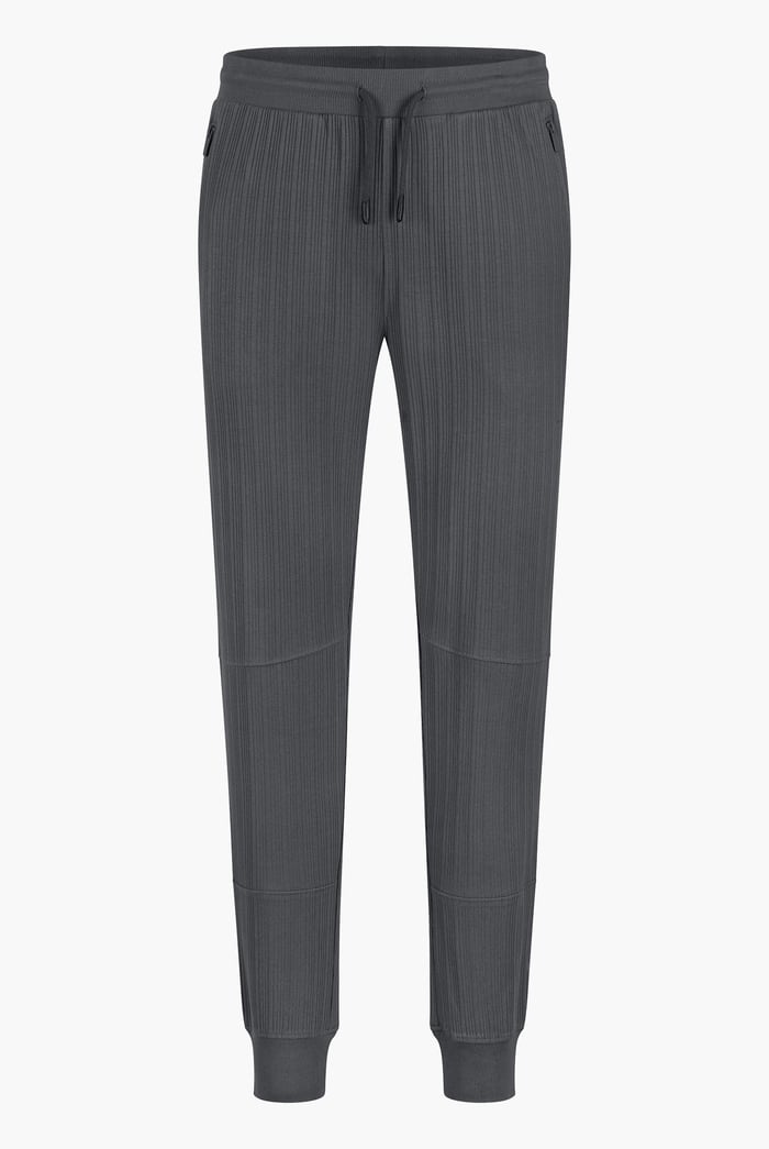 Ribbed Jersey Slim Fit Zip Pockets Joggers