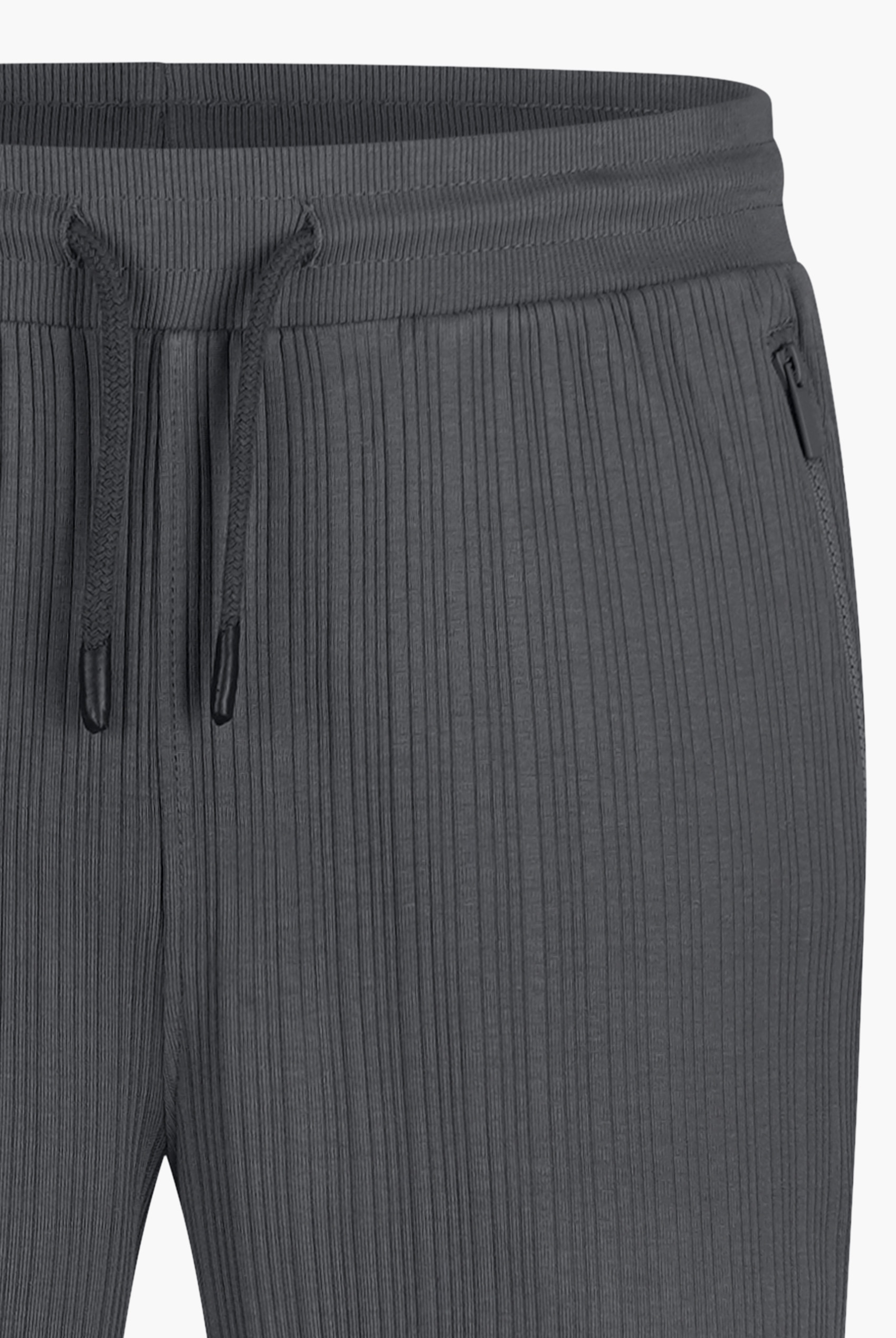 Ribbed Jersey Slim Fit Zip Pockets Joggers