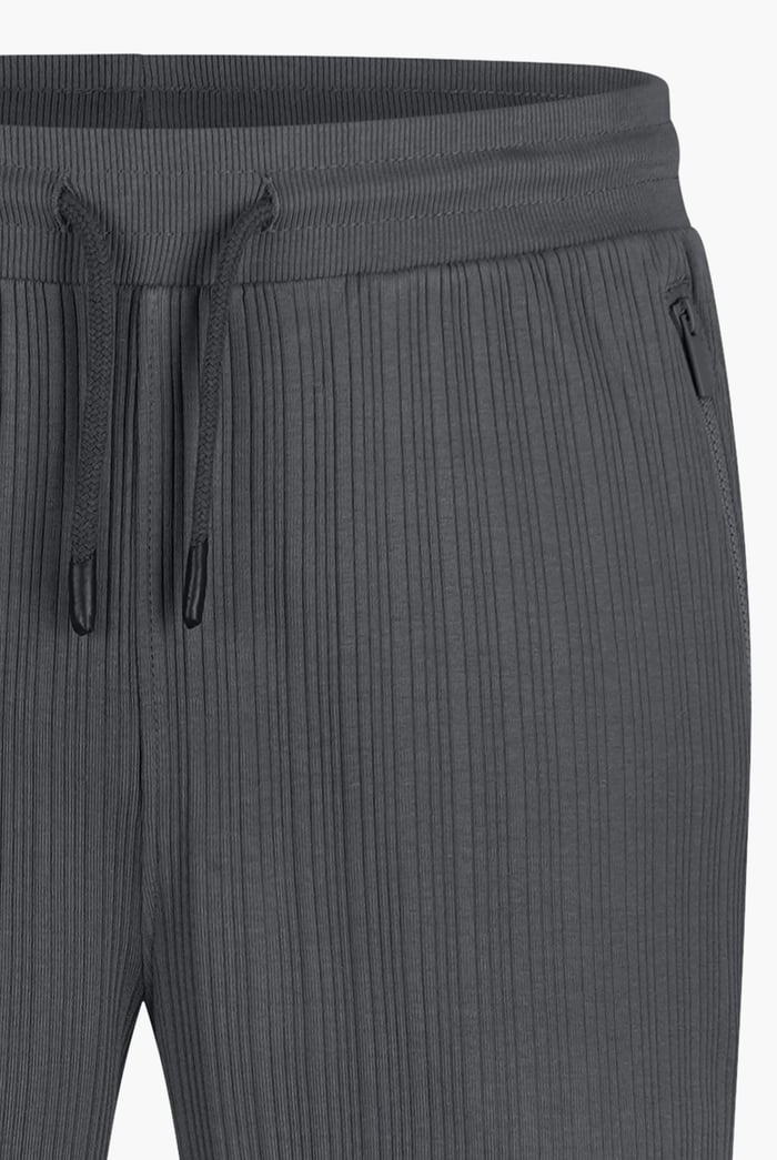 Ribbed Jersey Slim Fit Zip Pockets Joggers