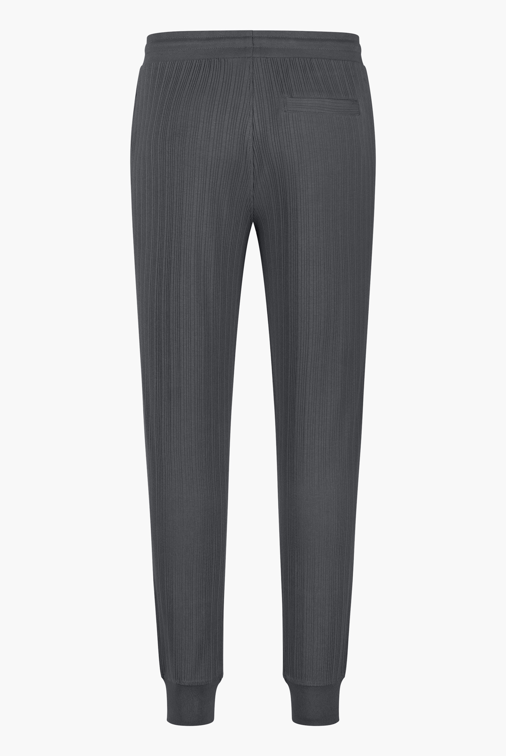 Ribbed Jersey Slim Fit Zip Pockets Joggers