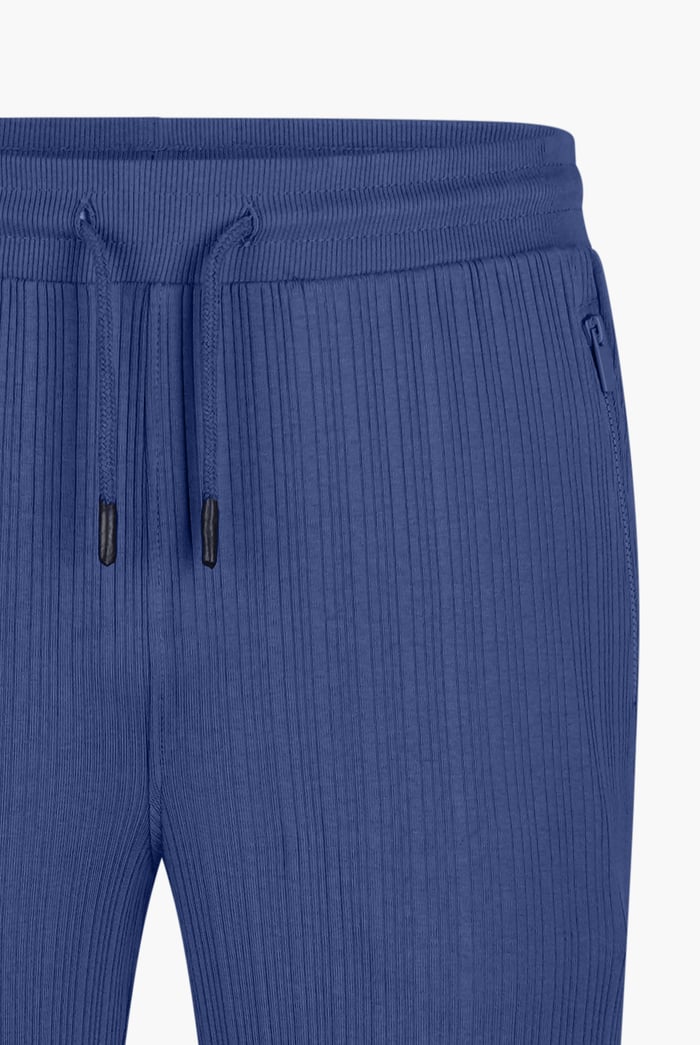 Ribbed Jersey Slim Fit Zip Pockets Joggers