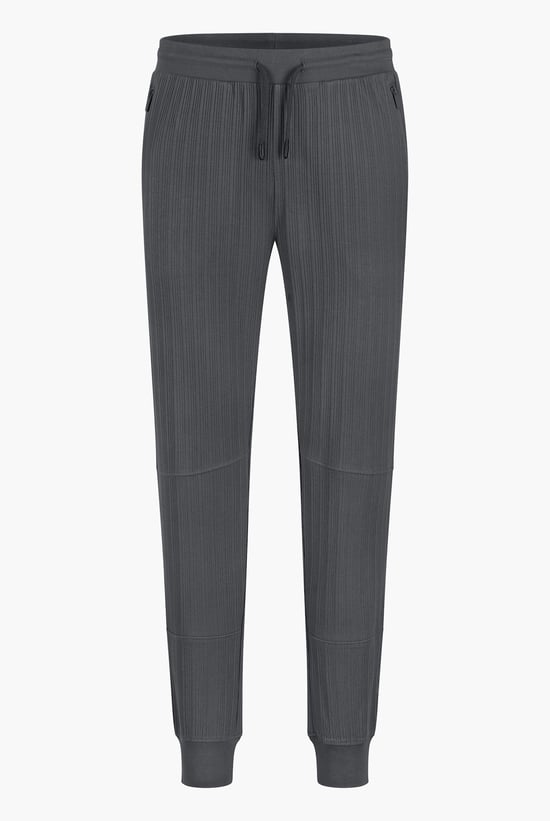 Ribbed Jersey Slim Fit Zip Pockets Joggers