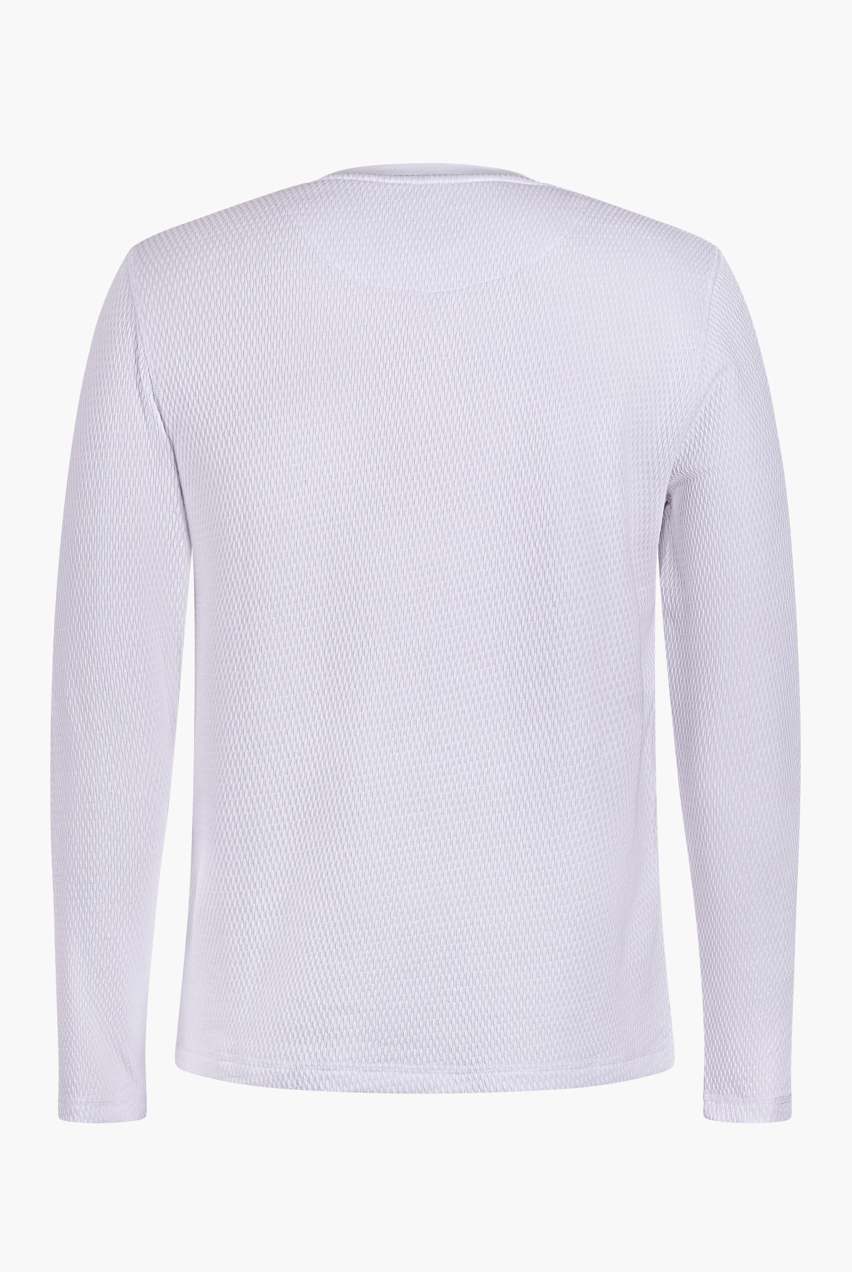 Textured Jersey Long Sleeve Henley T-Shirt