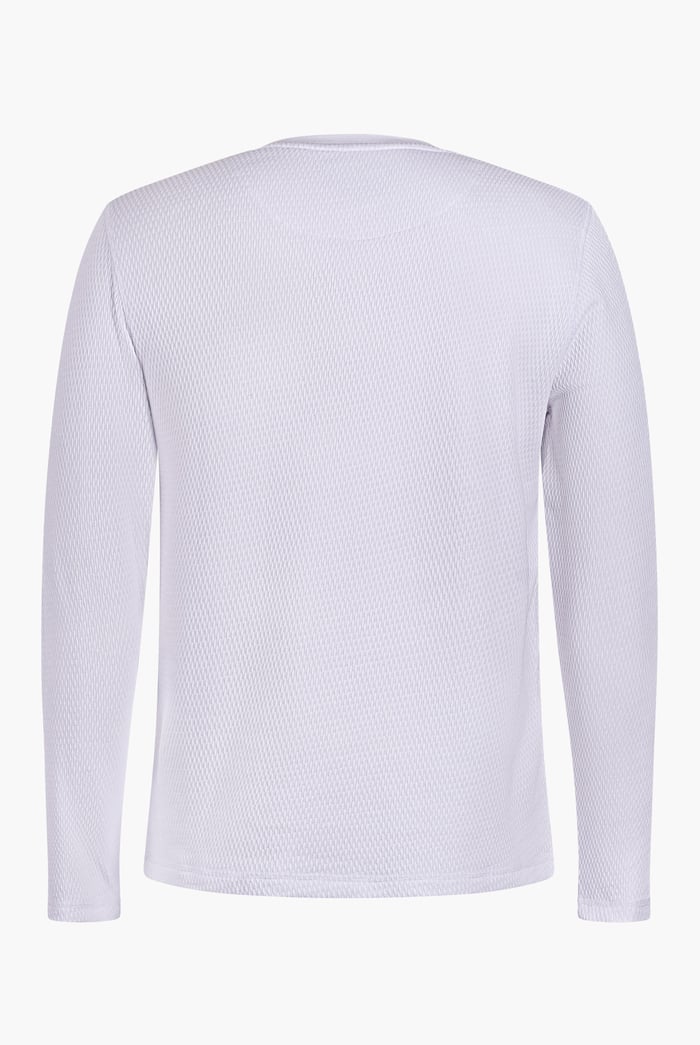 Textured Jersey Long Sleeve Henley T-Shirt