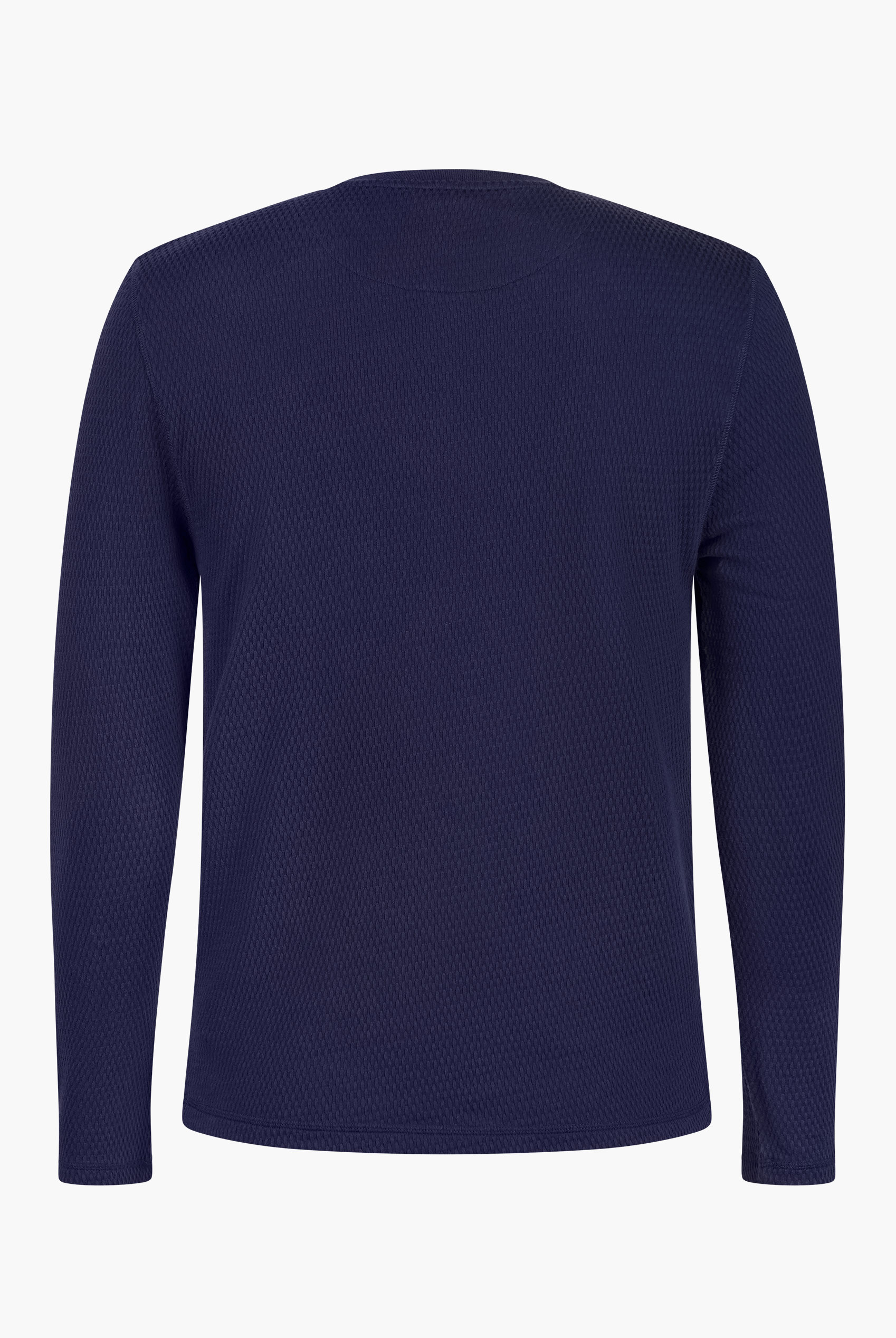 Textured Jersey Long Sleeve Henley T-Shirt