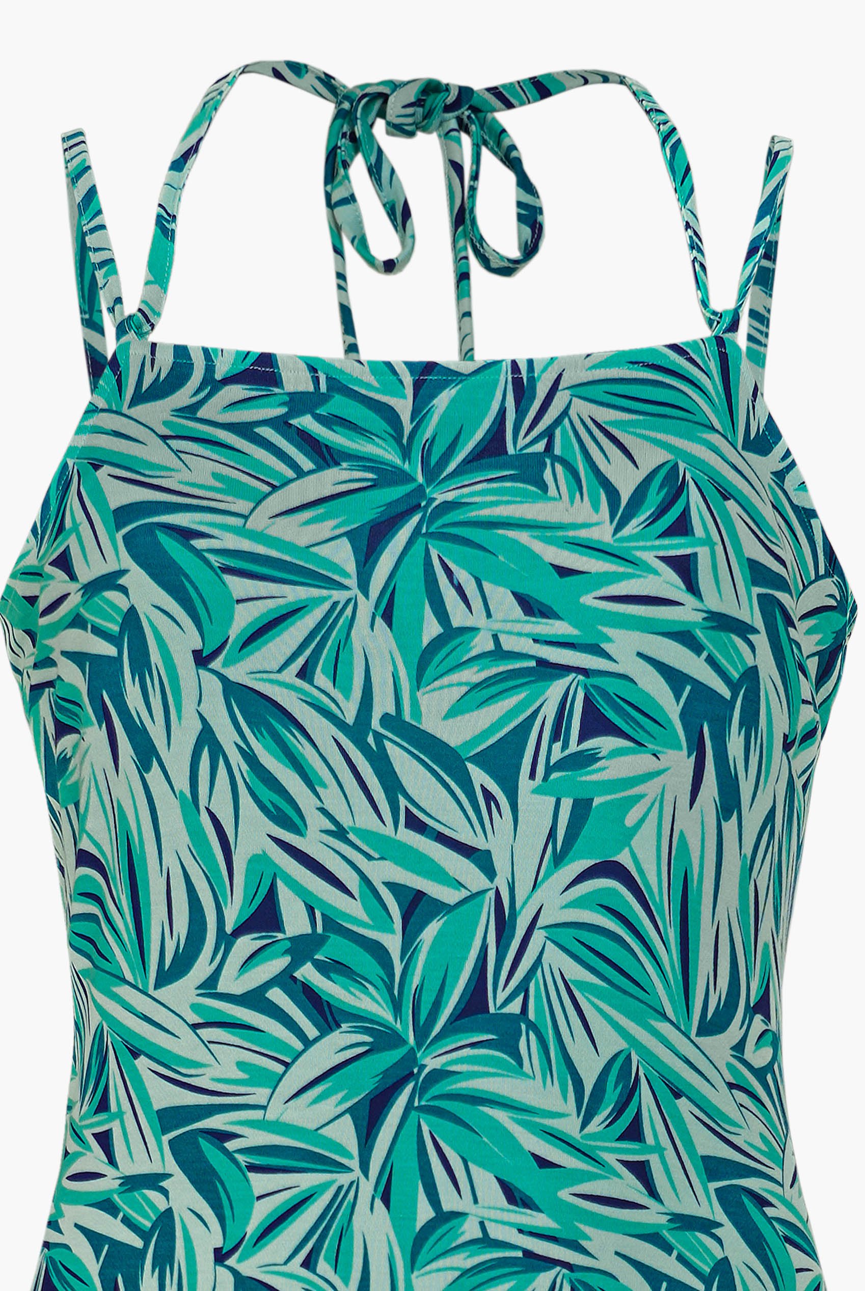Leaf Floral Strappy Cami Slip Dress