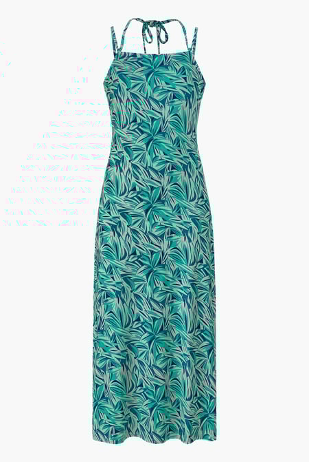 Green Leaf Floral Strappy Cami Slip Dress