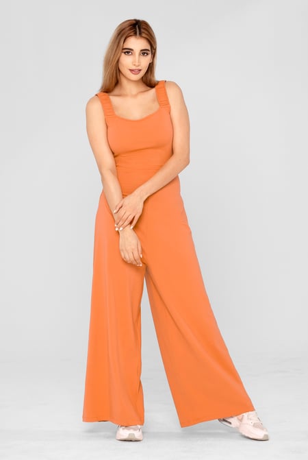 Black Strappy Wide Leg Jumpsuit