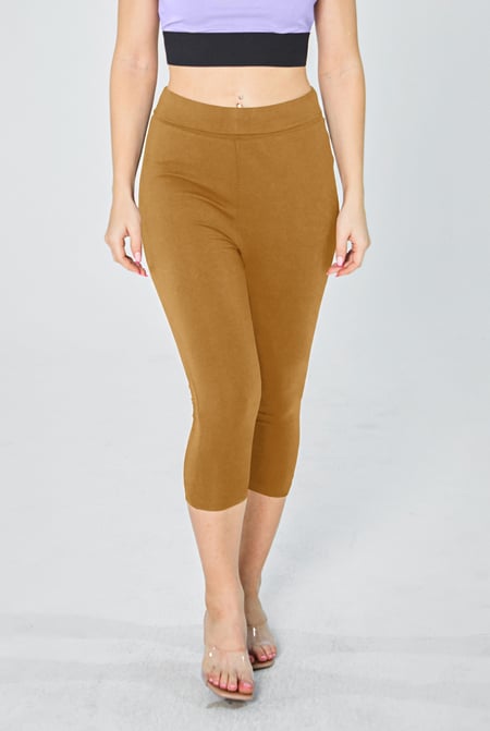 Blue Stretchy Cropped Leggings