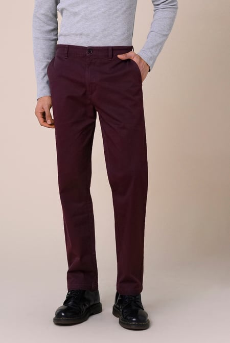 Mens Beige Regular Fit Twill Chinos