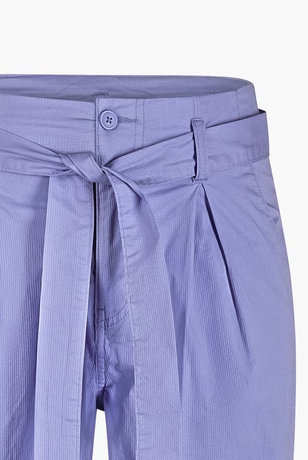 Blue Regular Fit Cotton Stretch Dobby Trouser
