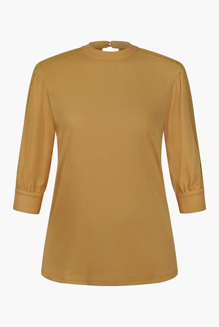 Women's Lace Detailed Three-Quarter Sleeve Tops
