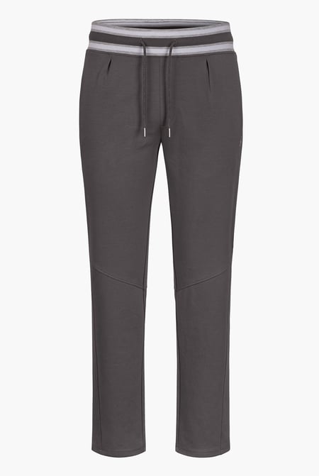 Men's Grey Striped Rib Waistband Joggers
