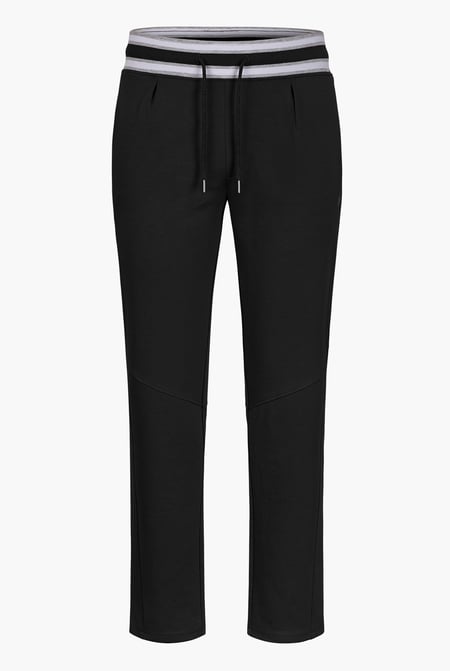 Men's Grey Striped Rib Waistband Joggers