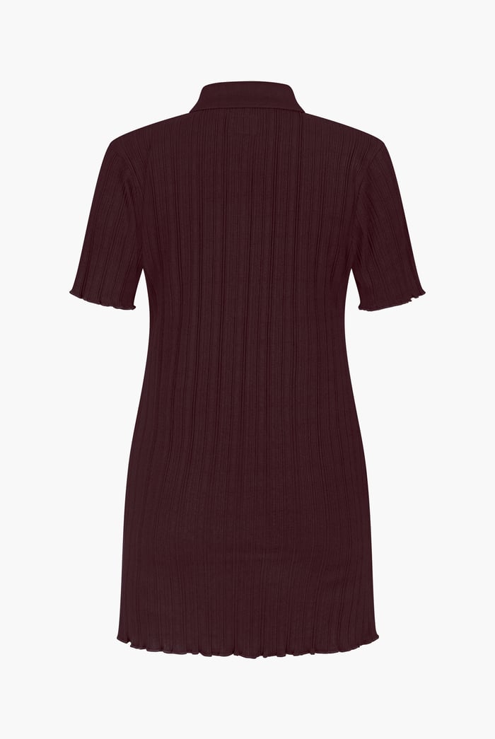 Ribbed Textured Slim Fit Polo Shirt
